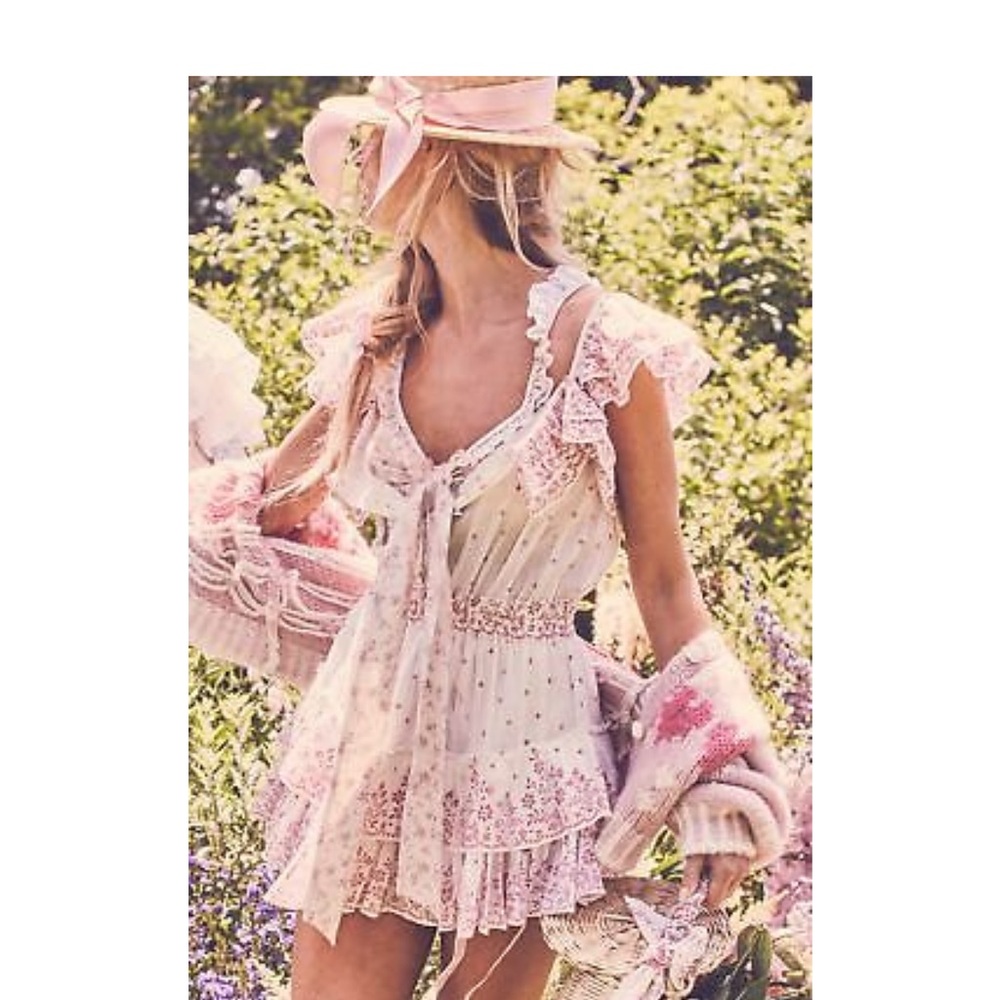 LoveShackFancy Marina Mini Dress in Meringue